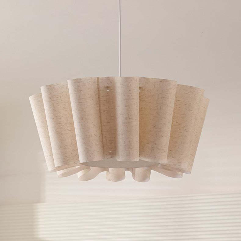 Nordic Pleated Linen Iron Pendant Light