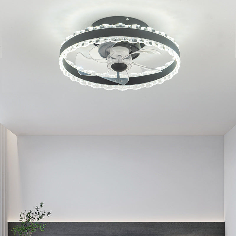 Nordic Iron Aluminum Acrylic Round LED Fan Light