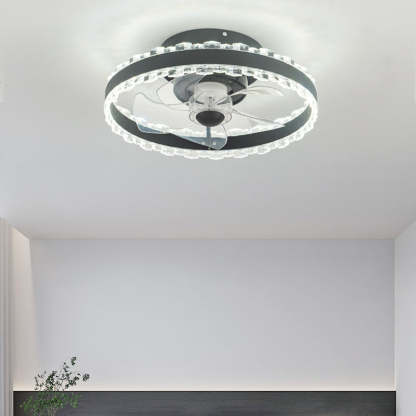 Nordic Iron Aluminum Acrylic Round LED Fan Light