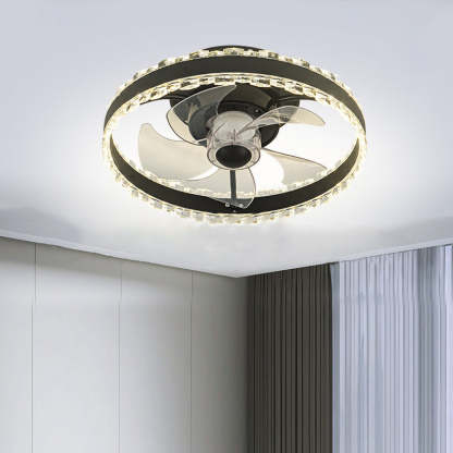 Nordic Iron Aluminum Acrylic Round LED Fan Light
