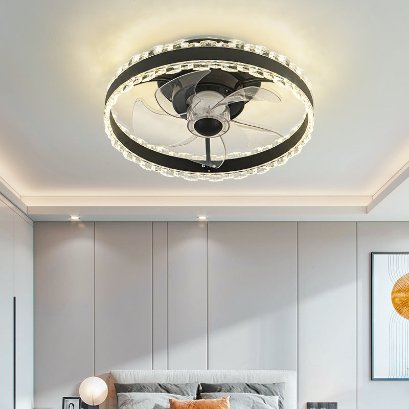 Nordic Iron Aluminum Acrylic Round LED Fan Light