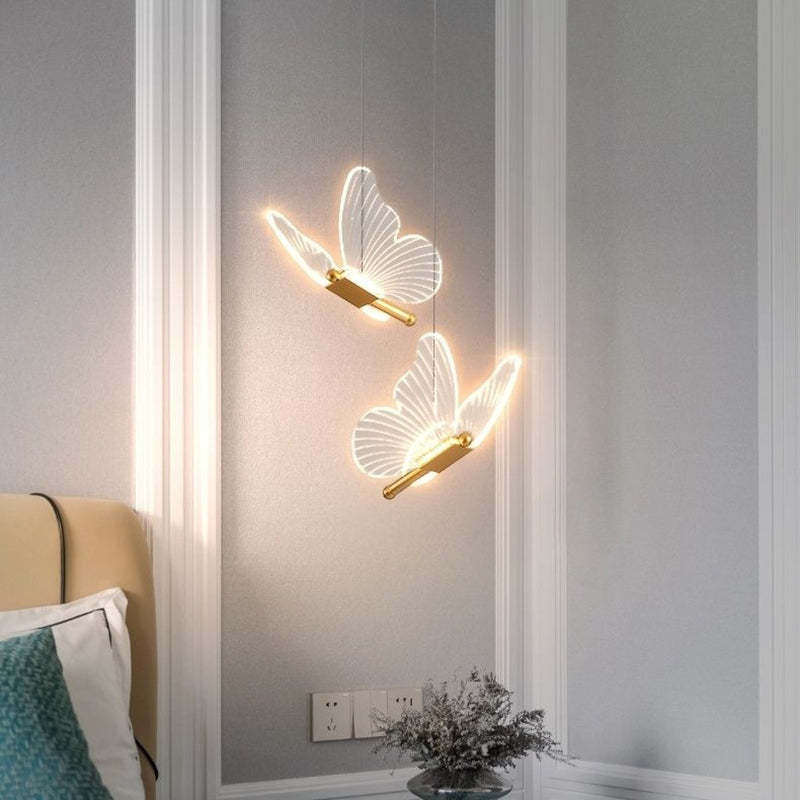 Modern Luxe Butterfly Iron Acrylic LED Chandelier