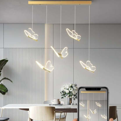 Modern Luxe Butterfly Iron Acrylic LED Chandelier