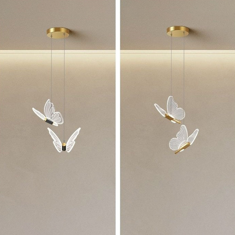 Modern Luxe Butterfly Iron Acrylic LED Chandelier