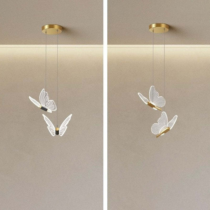 Modern Luxe Butterfly Iron Acrylic LED Chandelier