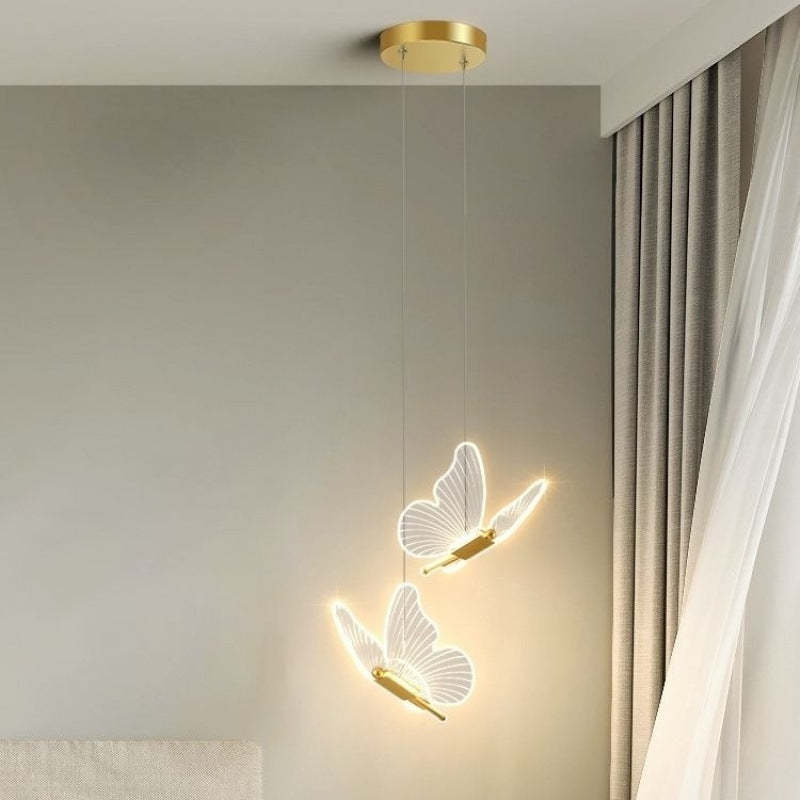Modern Luxe Butterfly Iron Acrylic LED Chandelier