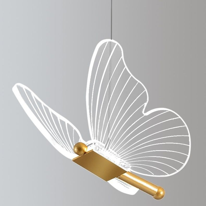 Modern Luxe Butterfly Iron Acrylic LED Chandelier