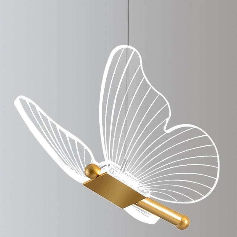 Modern Luxe Butterfly Iron Acrylic LED Chandelier