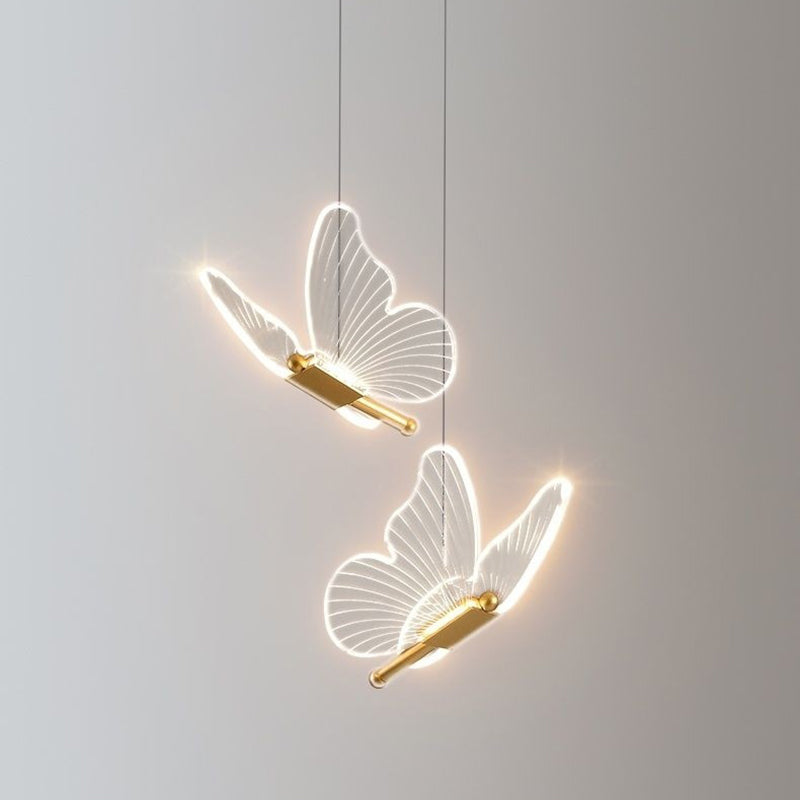 Modern Luxe Butterfly Iron Acrylic LED Chandelier