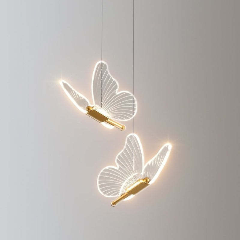 Modern Luxe Butterfly Iron Acrylic LED Chandelier