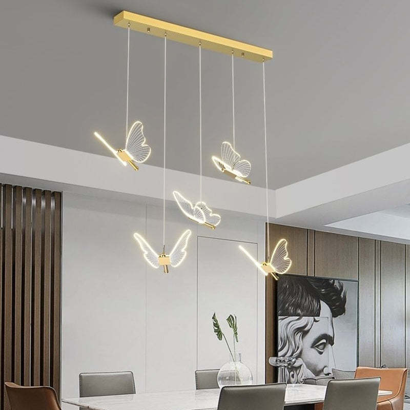 Modern Luxe Butterfly Iron Acrylic LED Chandelier
