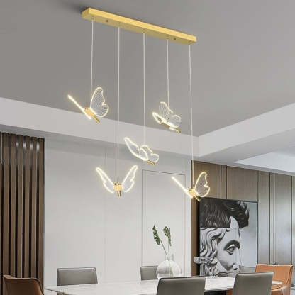 Modern Luxe Butterfly Iron Acrylic LED Chandelier