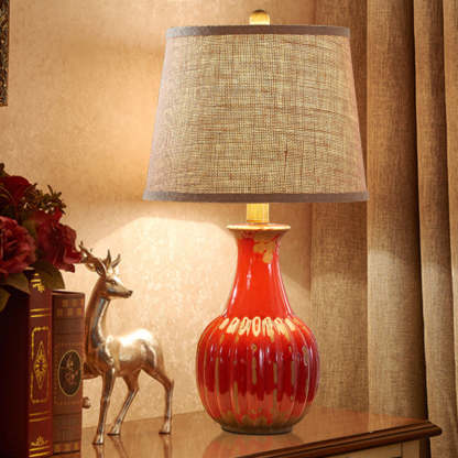 Vintage Bottle Vertical Ceramic Table Lamp — Blue / 220V-240V For UK/AU