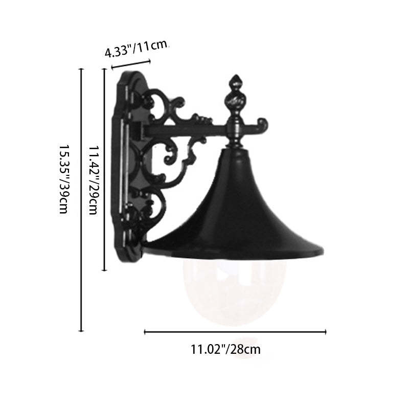 Vintage Flared Iron Die-Cast Aluminum Wall Sconce