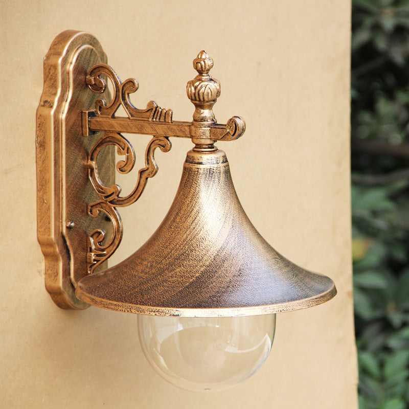 Vintage Flared Iron Die-Cast Aluminum Wall Sconce — Black / 110V-120V For US/CA