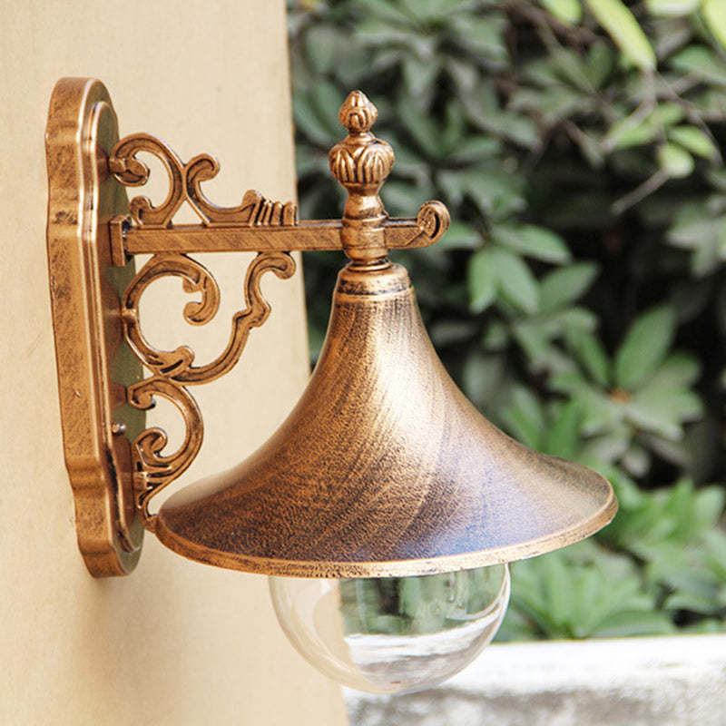 Vintage Flared Iron Die-Cast Aluminum Wall Sconce