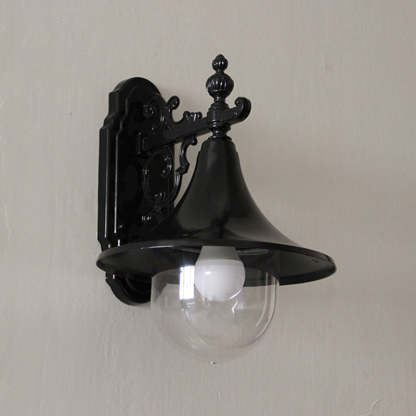 Vintage Flared Iron Die-Cast Aluminum Wall Sconce — Black / 220V-240V For UK/AU