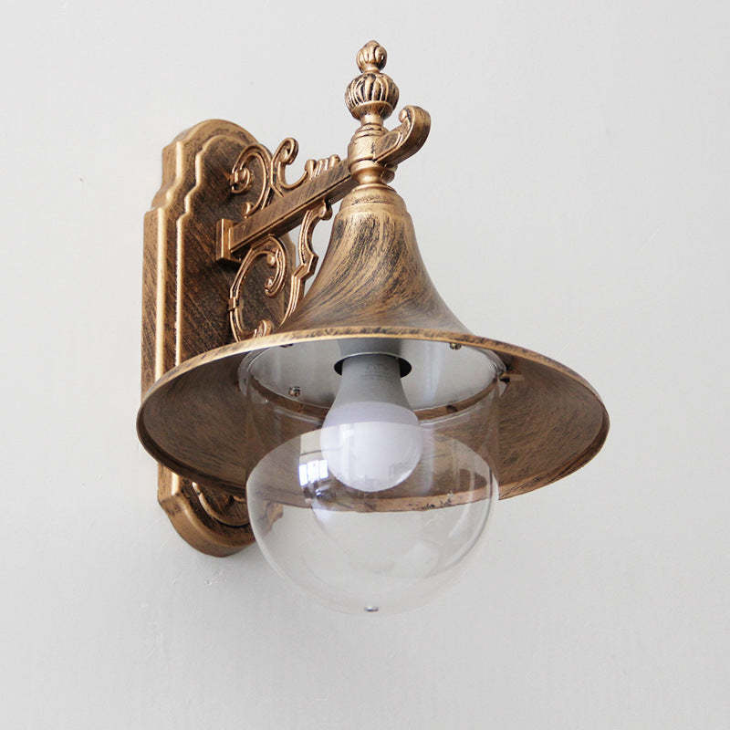 Vintage Flared Iron Die-Cast Aluminum Wall Sconce — Bronze Color / 110V-120V For US/CA