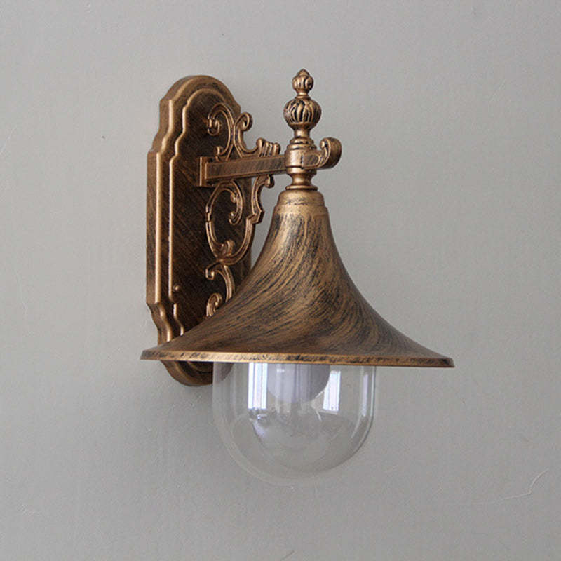 Vintage Flared Iron Die-Cast Aluminum Wall Sconce