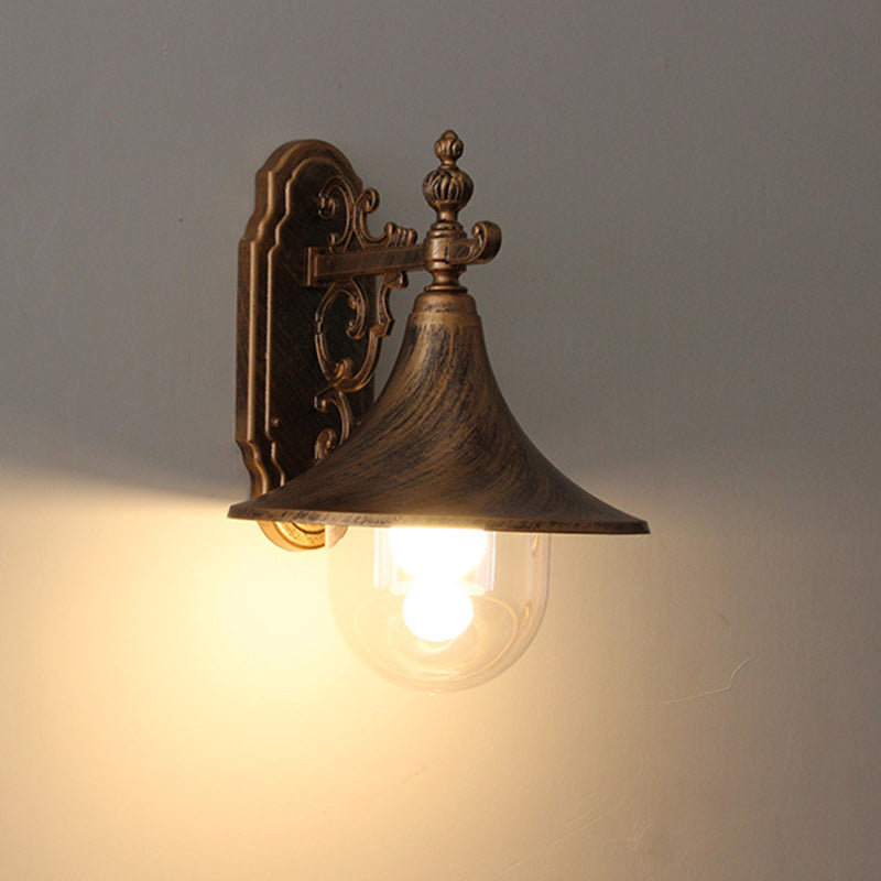 Vintage Flared Iron Die-Cast Aluminum Wall Sconce