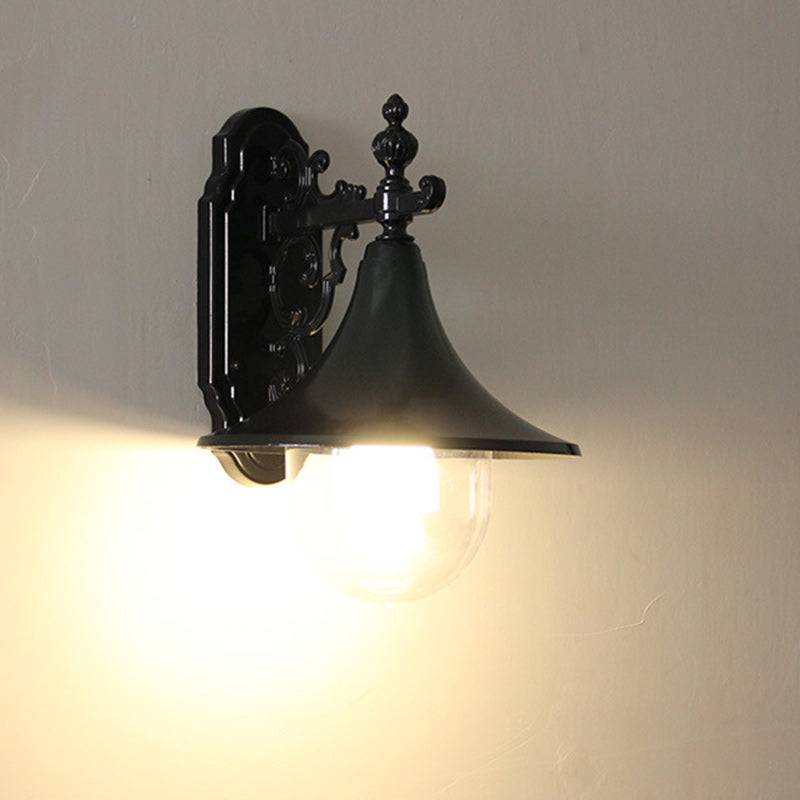 Vintage Flared Iron Die-Cast Aluminum Wall Sconce