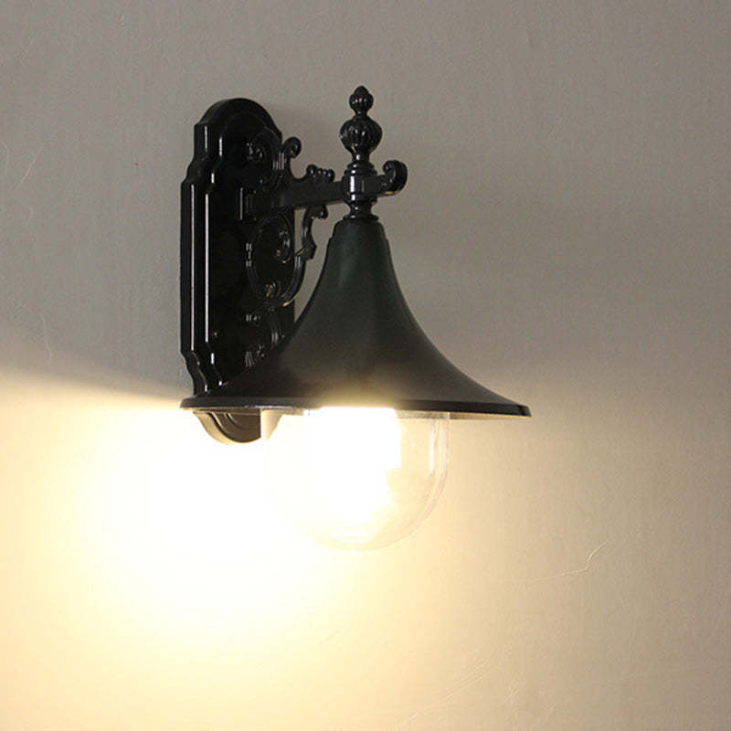 Vintage Flared Iron Die-Cast Aluminum Wall Sconce