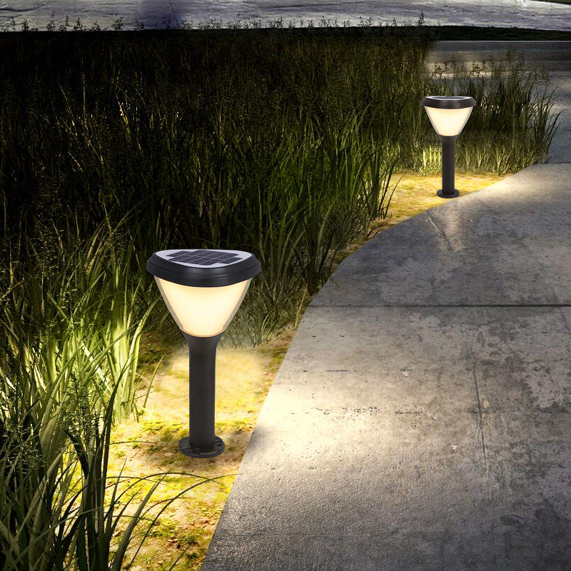 Minimalist Solar Cylinder Heart Aluminum LED Ground Lamp