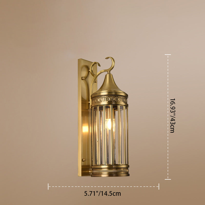 Scandinavian Cylinder Flare Stripe Copper Glass Wall Sconce — 6 / 110V-120V For US/CA