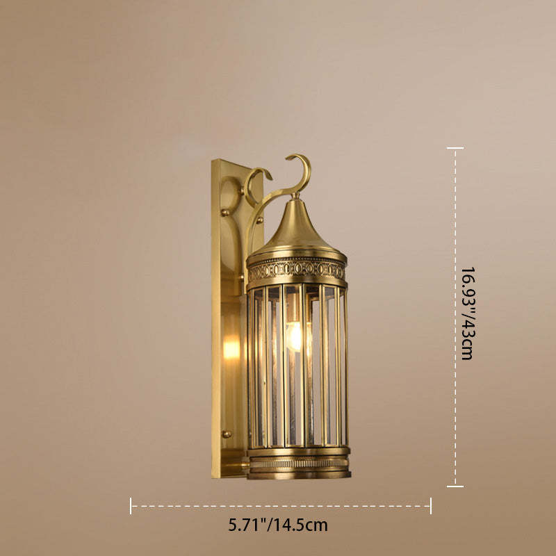 Scandinavian Cylinder Flare Stripe Copper Glass Wall Sconce — 6 / 110V-120V For US/CA