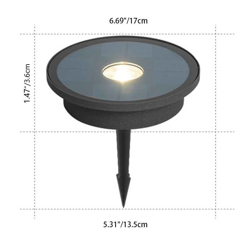 Minimalist Solar Disc Aluminum Glass Ground Light