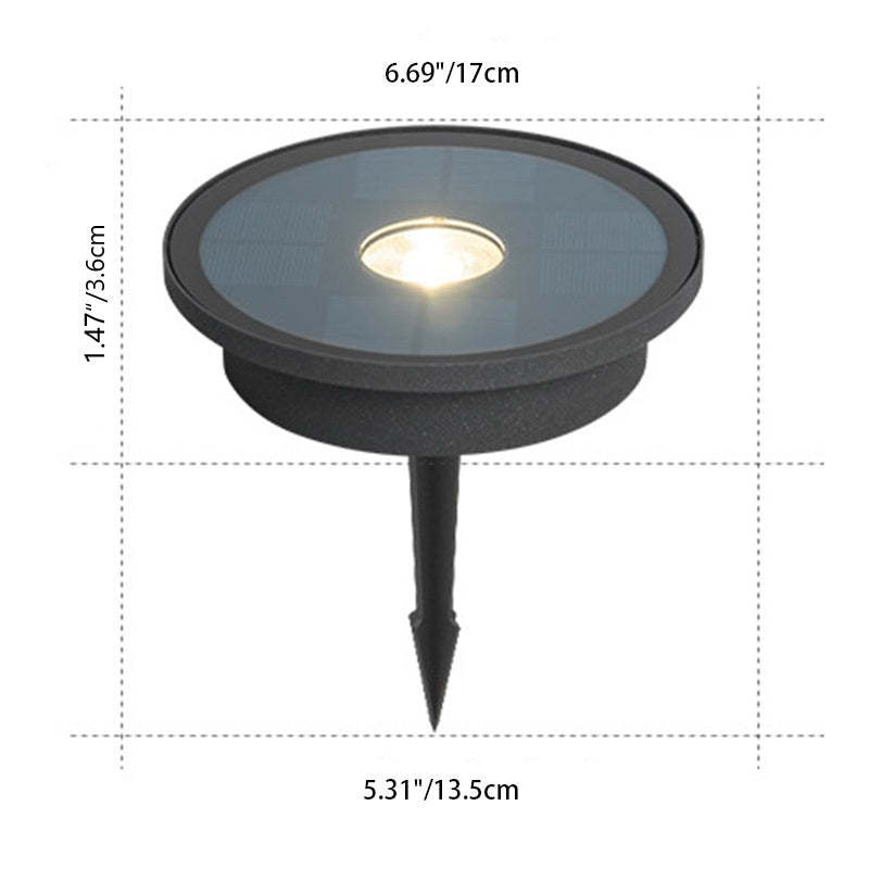 Minimalist Solar Disc Aluminum Glass Ground Light