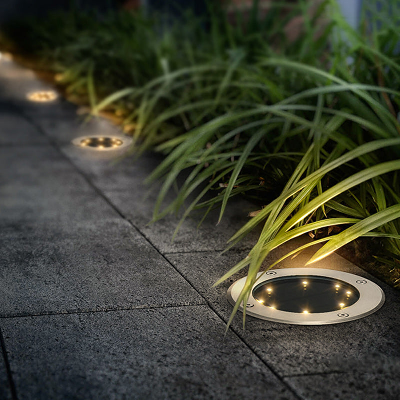 Minimalist Solar Disc Aluminum Glass Ground Light