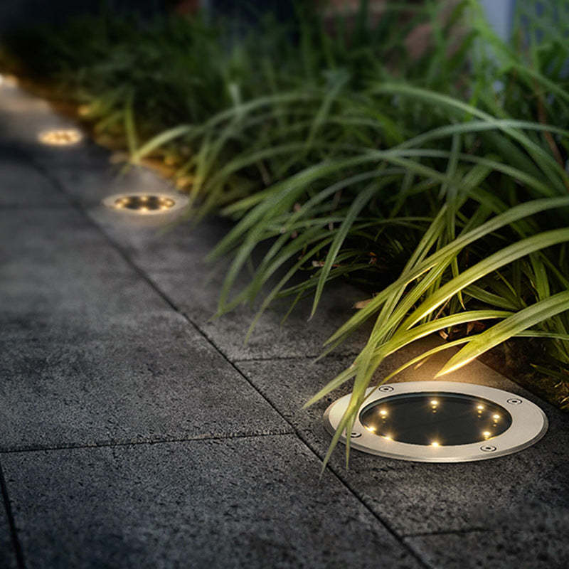 Minimalist Solar Disc Aluminum Glass Ground Light
