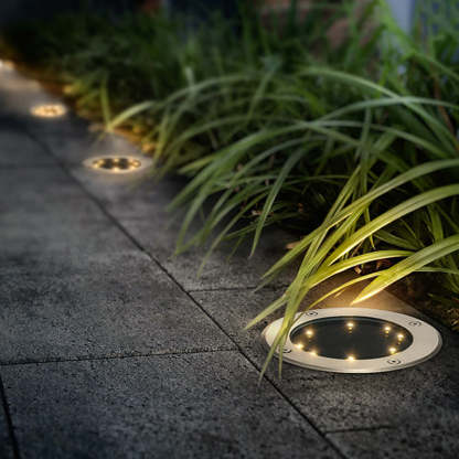 Minimalist Solar Disc Aluminum Glass Ground Light