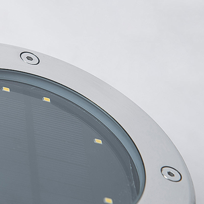 Minimalist Solar Disc Aluminum Glass Ground Light