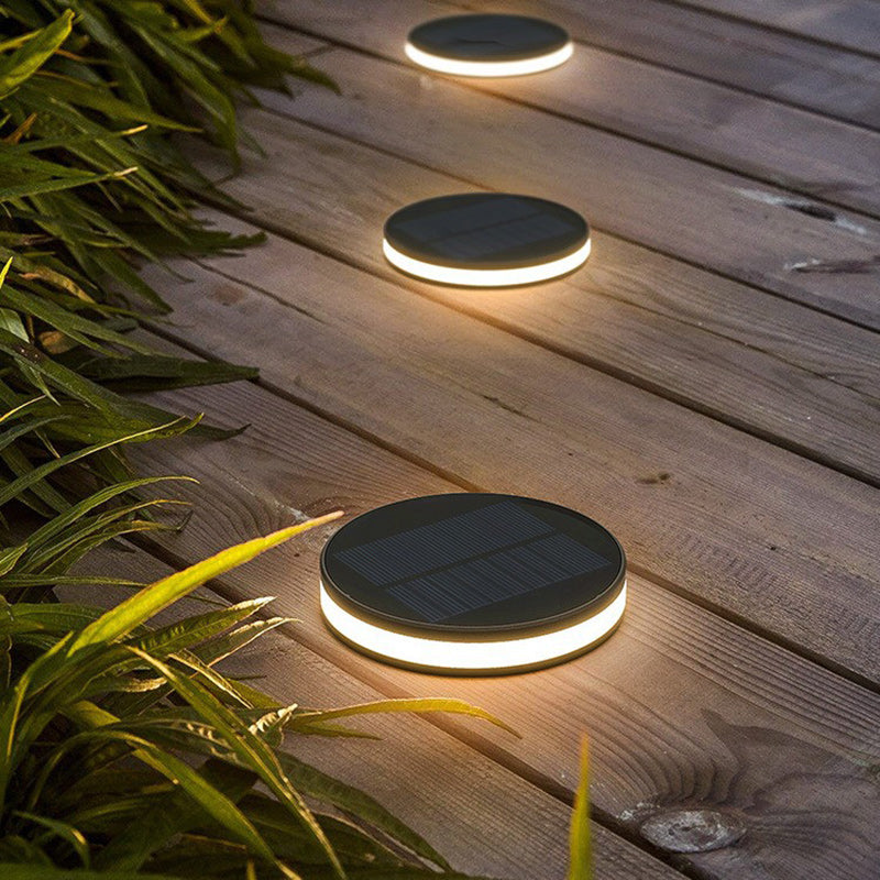 Minimalist Solar Disc Aluminum Glass Ground Light