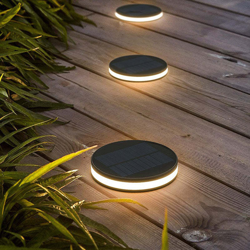 Minimalist Solar Disc Aluminum Glass Ground Light