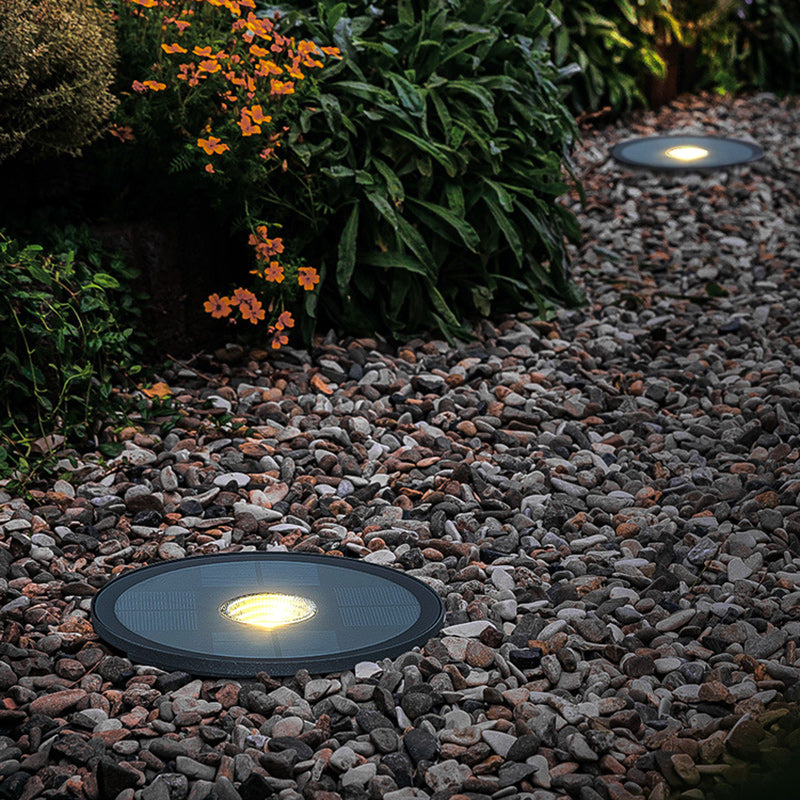 Minimalist Solar Disc Aluminum Glass Ground Light