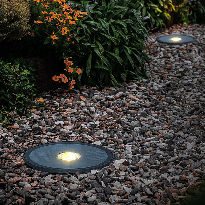 Minimalist Solar Disc Aluminum Glass Ground Light