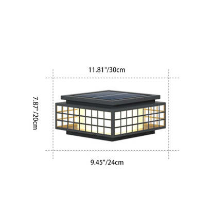 Chinese lattice landscape lighting in steel wood stone