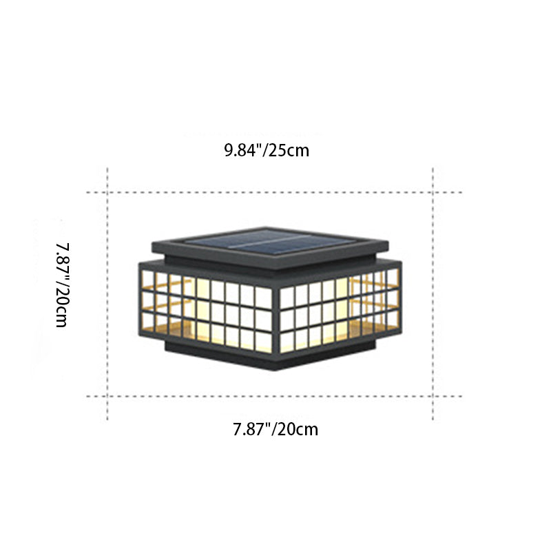 Chinese lattice landscape lighting in steel wood stone