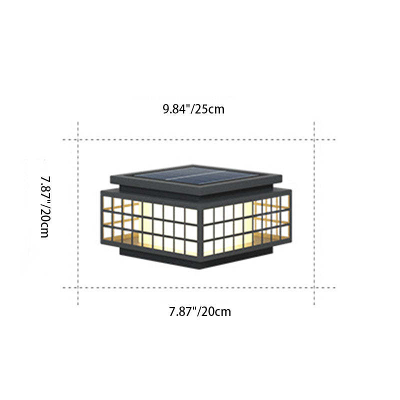 Chinese lattice landscape lighting in steel wood stone