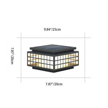 Chinese lattice landscape lighting in steel wood stone