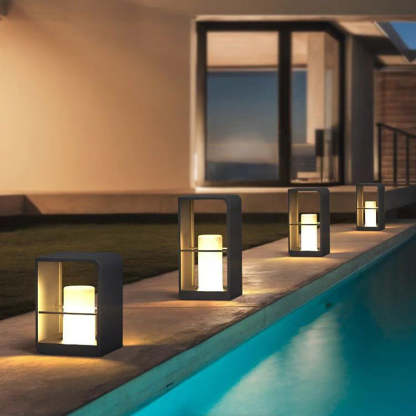 Minimalist Solar Hollow Stainless Steel Light