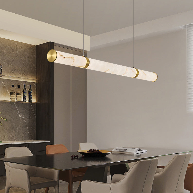 Modern Textured Dolomite Pendant Island Light