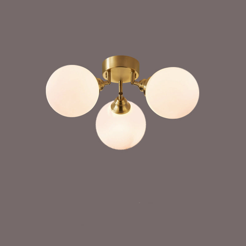 Scandinavian Copper Orb Branch Ceiling Light