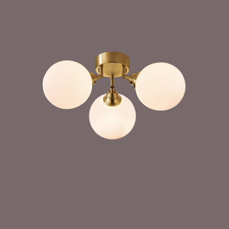 Scandinavian Copper Orb Branch Ceiling Light