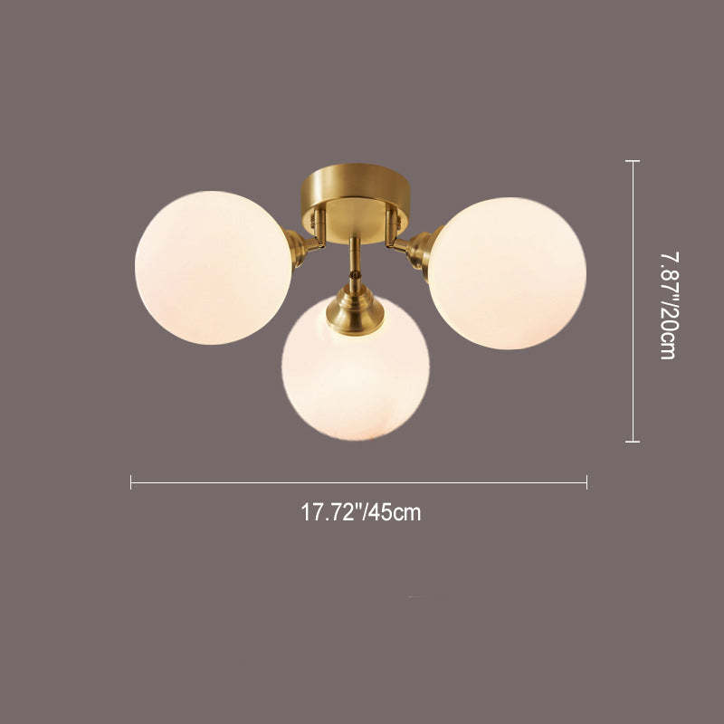 Scandinavian Copper Orb Branch Ceiling Light