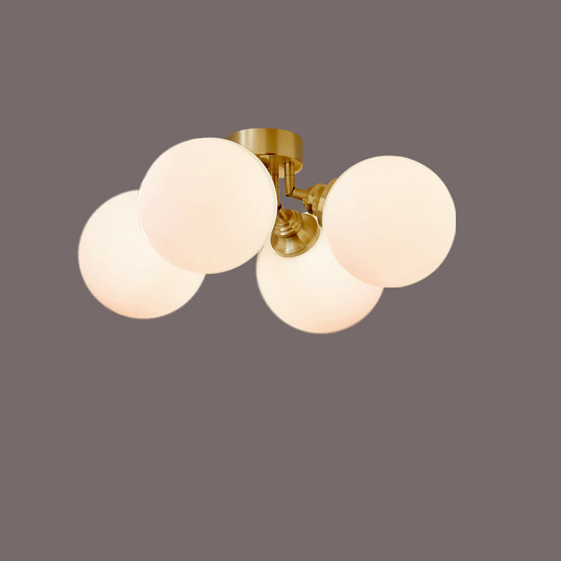 Scandinavian Copper Orb Branch Ceiling Light