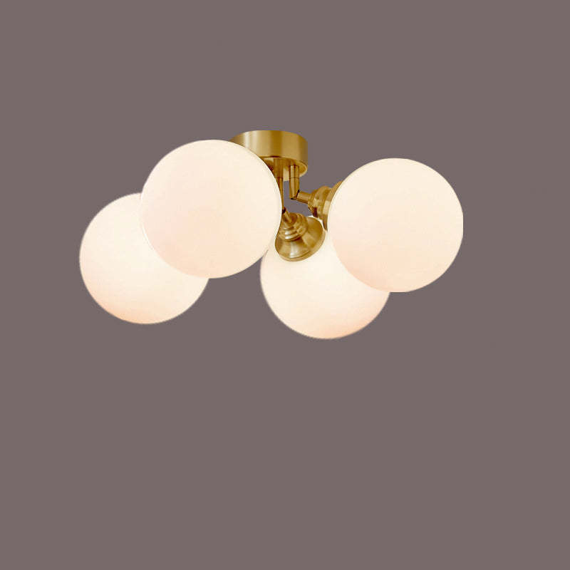 Scandinavian Copper Orb Branch Ceiling Light